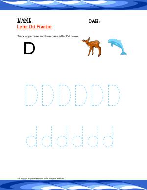 Preview image for worksheet with title Letter Dd Practice