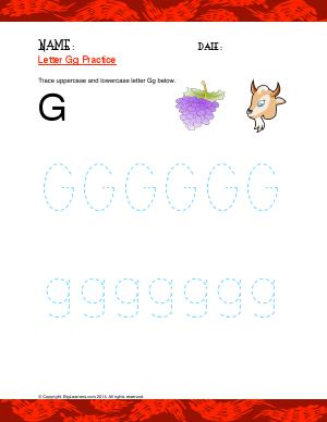 Preview image for worksheet with title Letter Gg Practice