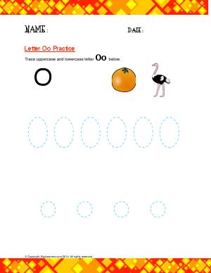 Preview image for worksheet with title Letter Oo Practice