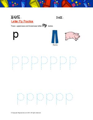Preview image for worksheet with title Letter Pp Practice