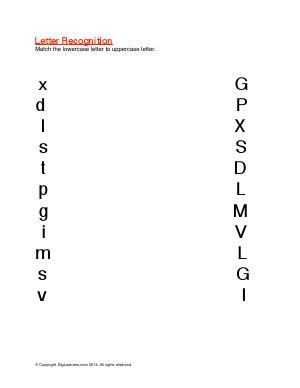 Preview image for worksheet with title Letter Recognition