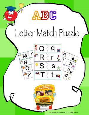 Preview image for worksheet with title ABC Letter Match Puzzle