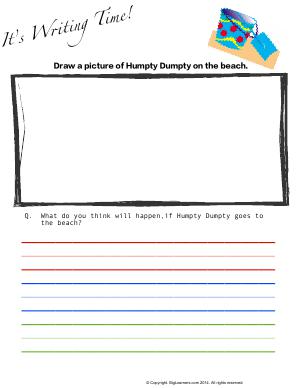 Preview image for worksheet with title It's Writing Time ( Humpty Dumpty )