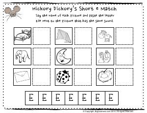 Preview image for worksheet with title Hickory Dickory's Short e Match