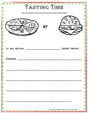 Preview image for worksheet with title Tasting Time