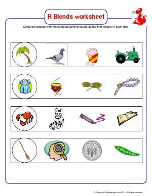 Preview image for worksheet with title R Blends Worksheet (tr, cr, br, dr)