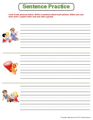 Preview image for worksheet with title Sentence Practice