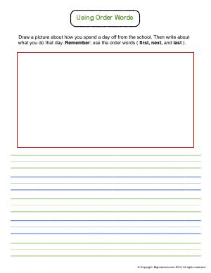 Preview image for worksheet with title Using Order Words