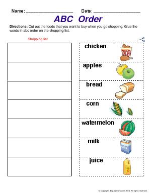 Preview image for worksheet with title ABC Order