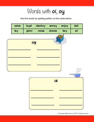 Preview image for worksheet with title Words With : oi & oy