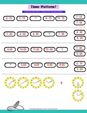 Preview image for worksheet with title Time Pattern?