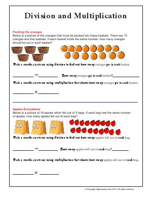 Preview image for worksheet with title Division and Multiplication