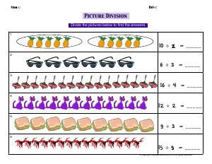 Preview image for worksheet with title Picture Division