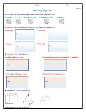 Preview image for worksheet with title Drawing Figures - I