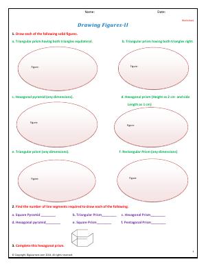 Preview image for worksheet with title Drawing Figures - II