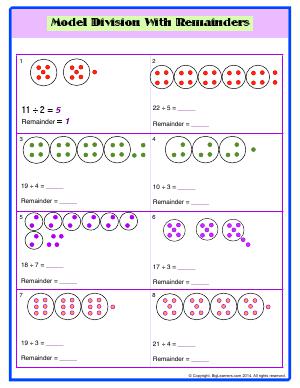 Preview image for worksheet with title Model Division With Remainders