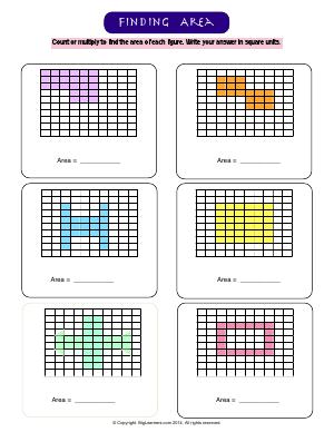 Preview image for worksheet with title Finding Area