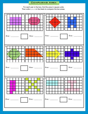 Preview image for worksheet with title Comparing Area