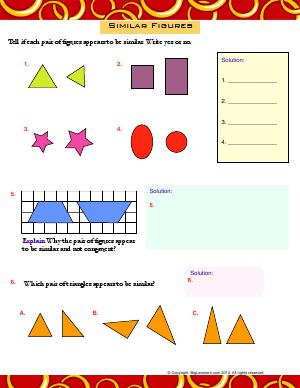 Preview image for worksheet with title Similar Figures