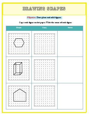 Preview image for worksheet with title Drawing Shapes
