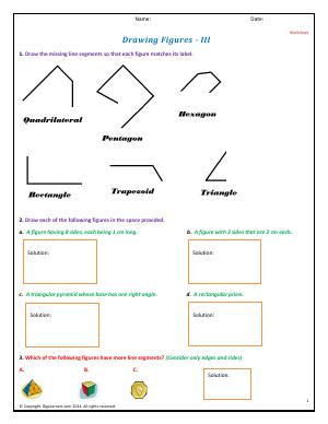 Preview image for worksheet with title Drawing Figures - III