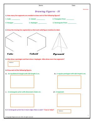 Preview image for worksheet with title Drawing Figures - IV