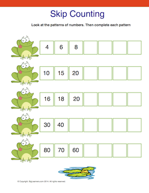 Preview image for worksheet with title Skip Counting