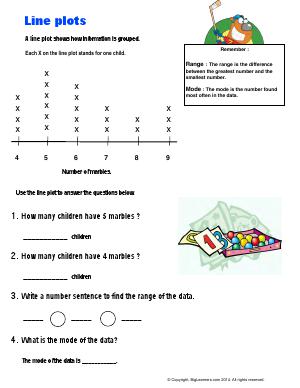 Preview image for worksheet with title Line Plots