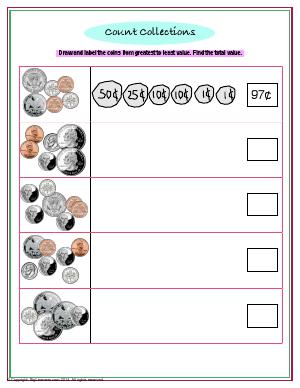 Preview image for worksheet with title Count Collections