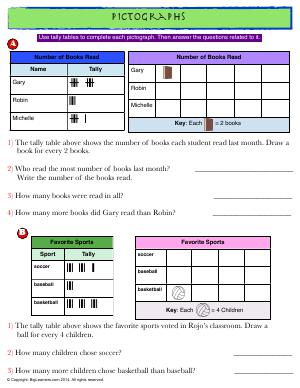 Preview image for worksheet with title Pictographs