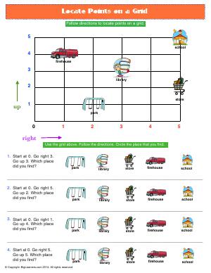 Preview image for worksheet with title Locate Points on a Grid