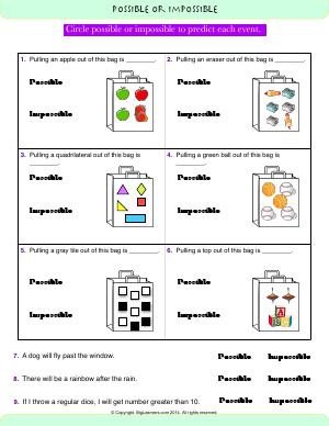 Preview image for worksheet with title Possible or Impossible
