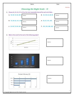 Preview image for worksheet with title Scale and Interval - II