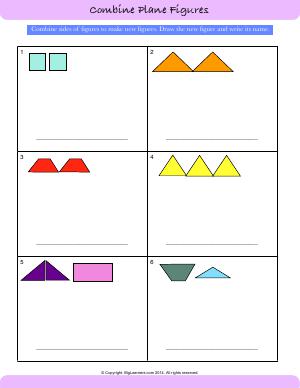 Preview image for worksheet with title Combine Plane Figures