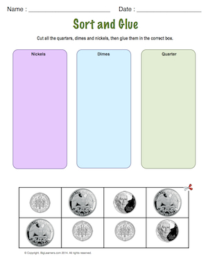 Preview image for worksheet with title Sort and Glue