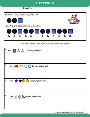 Preview image for worksheet with title Patterns