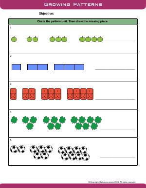 Preview image for worksheet with title Patterns