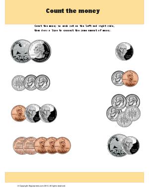 Preview image for worksheet with title Count the Money