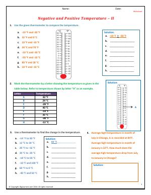 Preview image for worksheet with title Negative and Positive Temperature - II