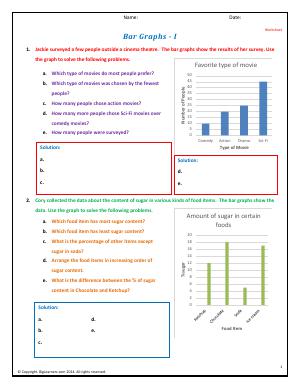 Preview image for worksheet with title Bar Graphs - I