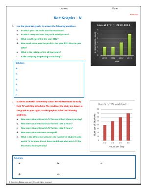 Preview image for worksheet with title Bar Graphs - II