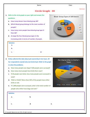 Preview image for worksheet with title Circle Graphs - III