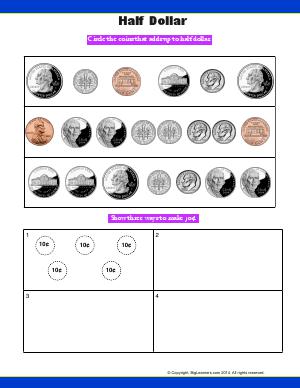 Preview image for worksheet with title Half Dollar