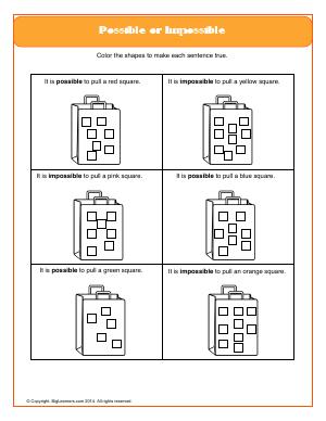 Preview image for worksheet with title Possible or Impossible