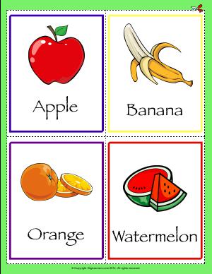 Preview image for worksheet with title Common Fruits Flashcards