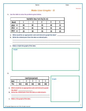 Preview image for worksheet with title Make Line Graphs - II