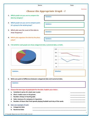 Preview image for worksheet with title Choose the Appropriate Graph - I