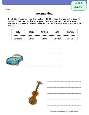 Preview image for worksheet with title Sorting Out (Hard C and Soft C)