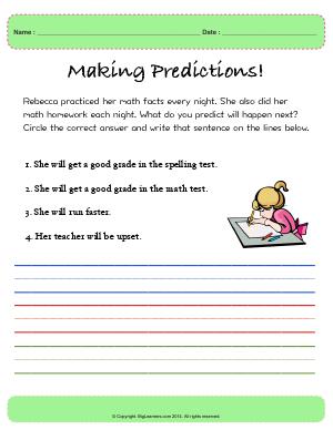 Preview image for worksheet with title Making Predictions!