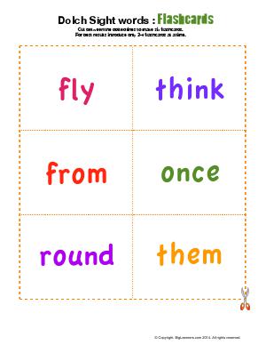 Preview image for worksheet with title Dolch Sight words : Flashcards